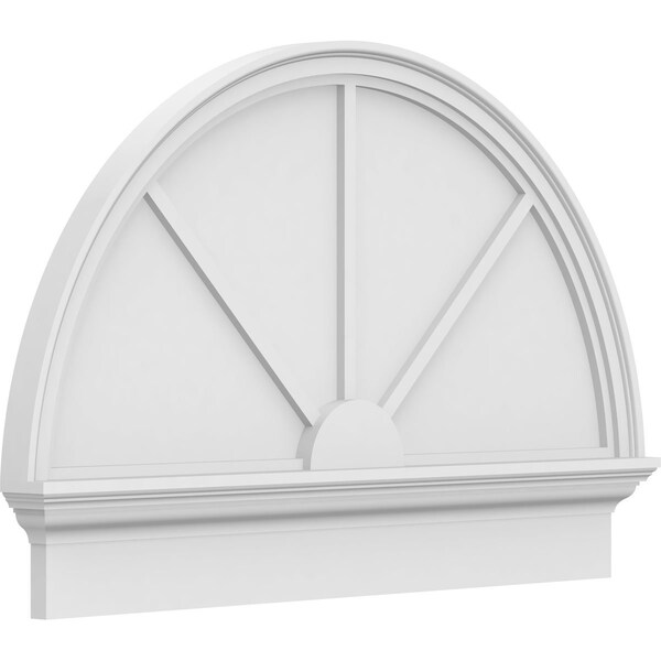 Ekena Millwork Half Round 3 Spoke Architectural Grade PVC Combination Pediment, 38"W x 25-3/4"H x 2-3/4"P PEDPC038X260HRO03 - main